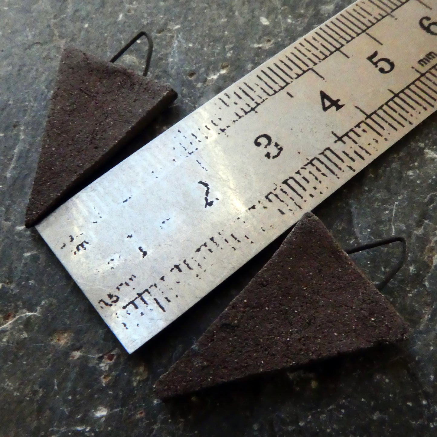 Ceramic Metallic Black Dagger Charms