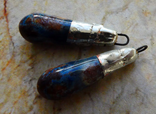 Ceramic Metallic Baton Charms - Outer Space