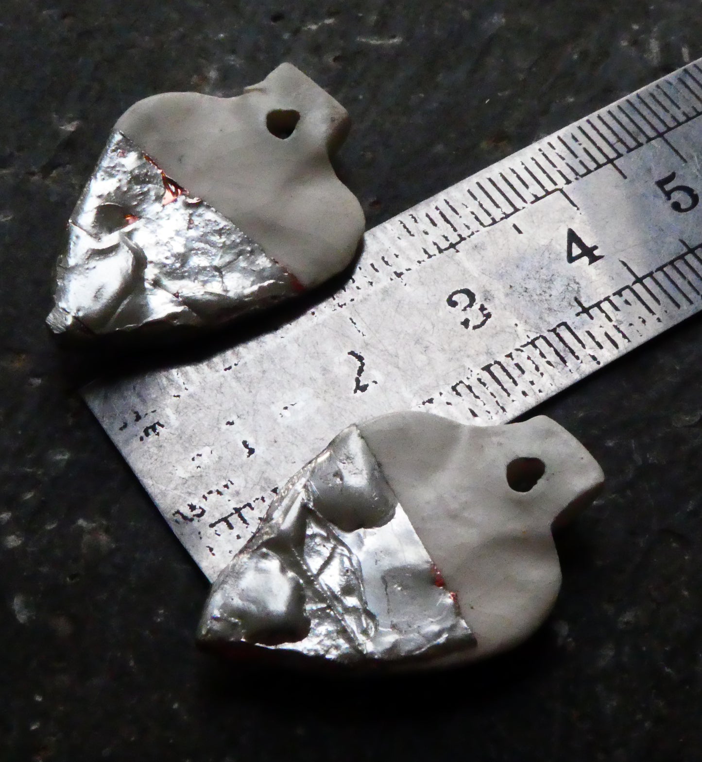 Porcelain Metallic Ice Shard Charms