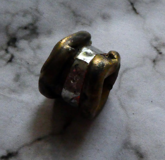Ceramic Crusty Rivet Bead - Bronzy