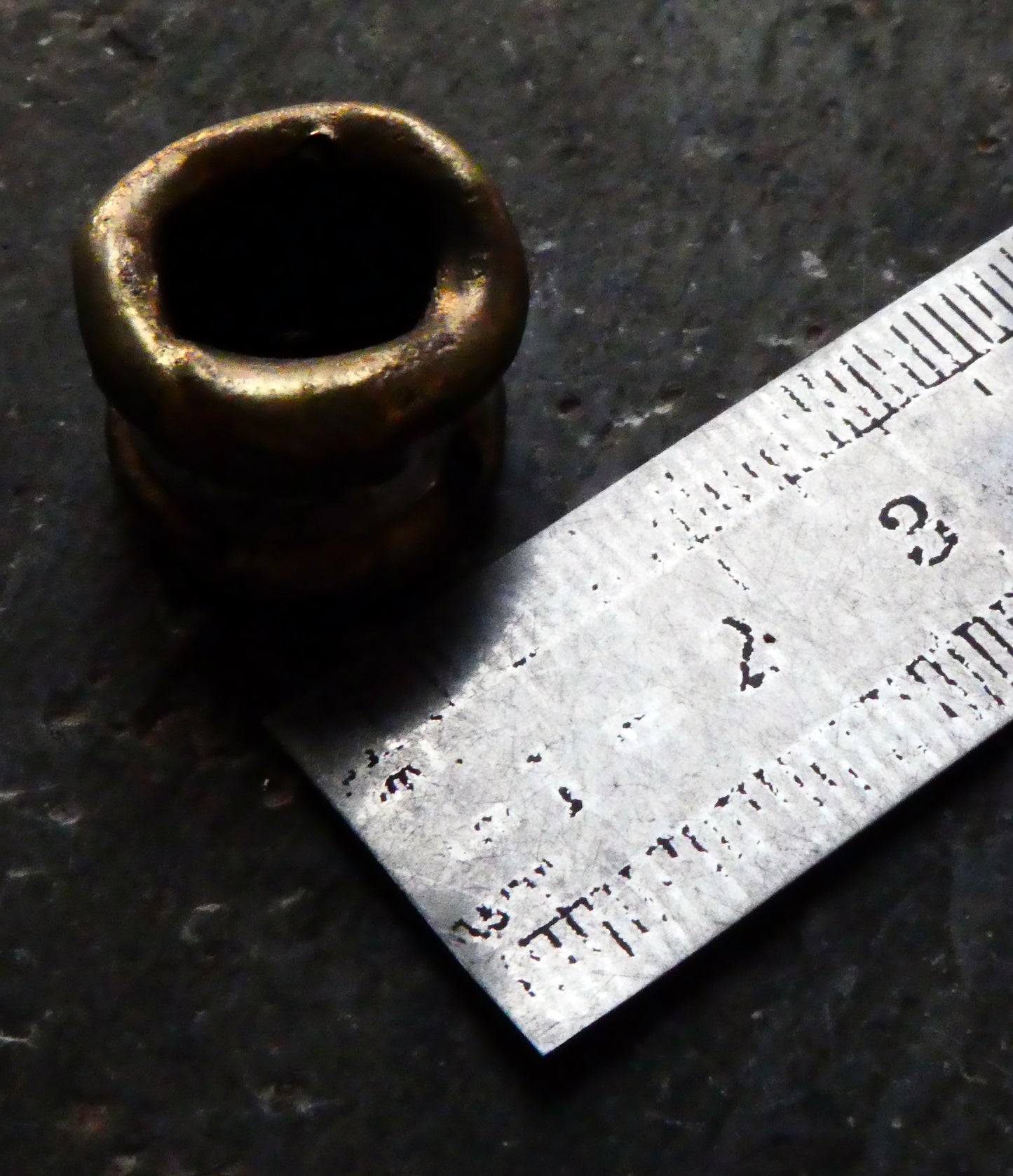 Ceramic Crusty Rivet Bead - Bronzy