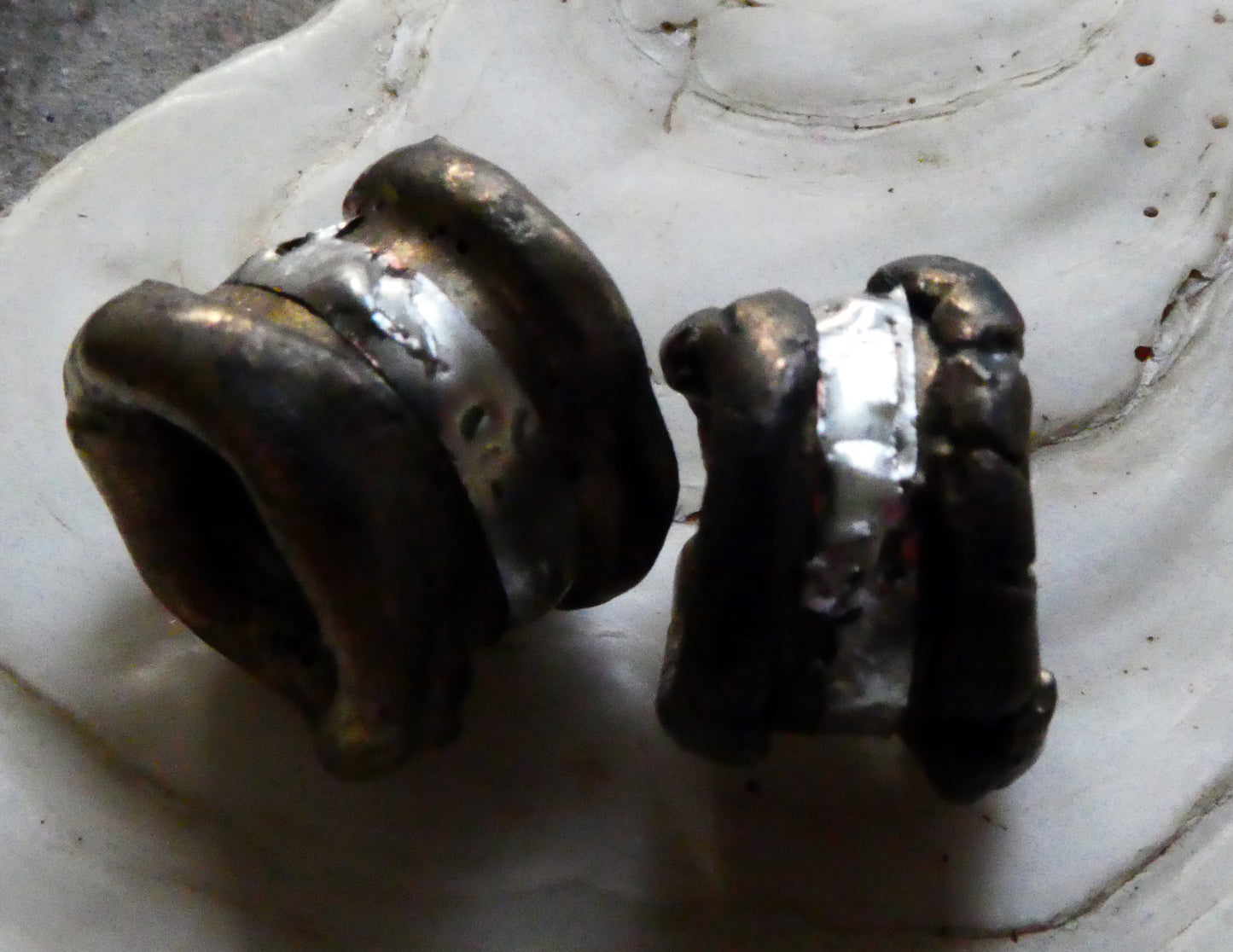 Ceramic Crusty Rivet Bead - Bronzy