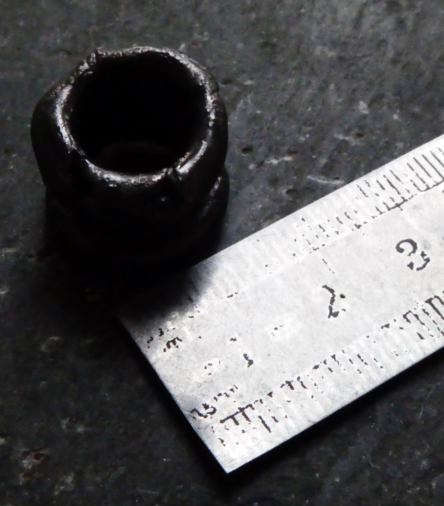 Ceramic Crusty Rivet Bead - Steely