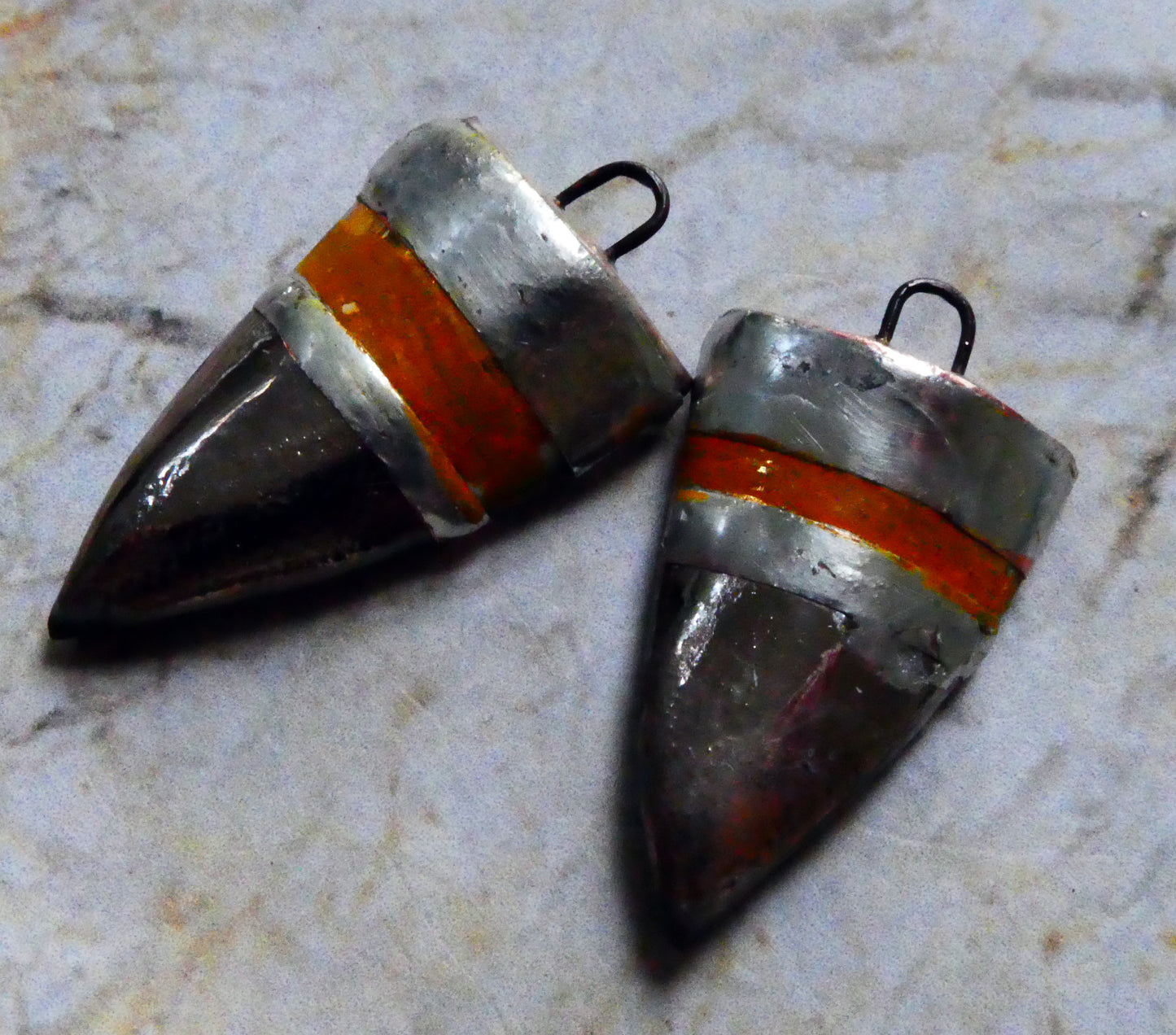 Ceramic Metallic Shield Charms -Gold and Platinum Lustre