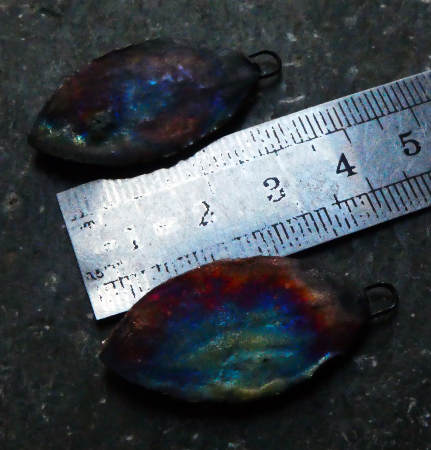 Ceramic Leaf Shaped Charms -Gold and Platinum Lustre #2