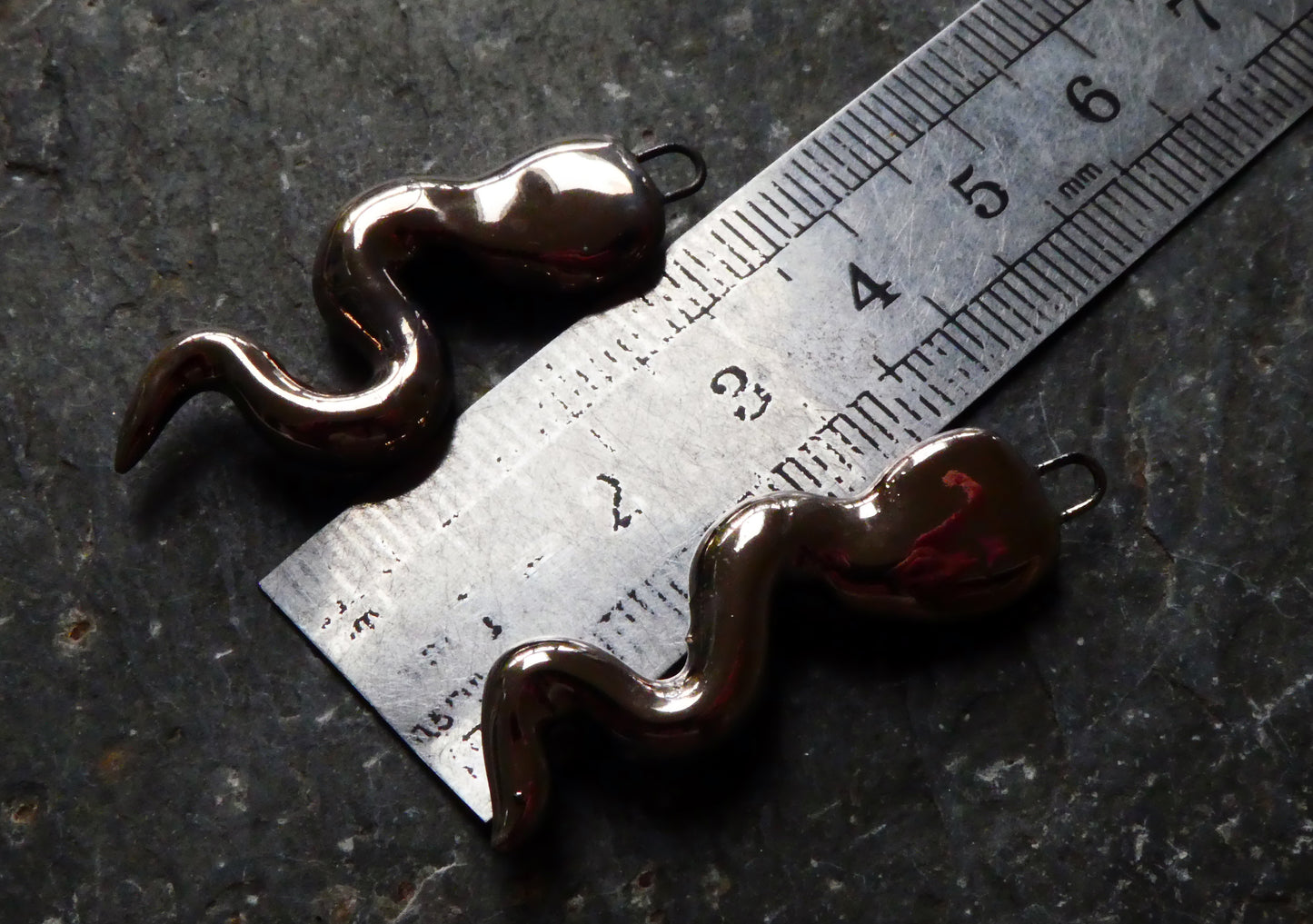 Ceramic PLatinum Lustre Squiggle Charms