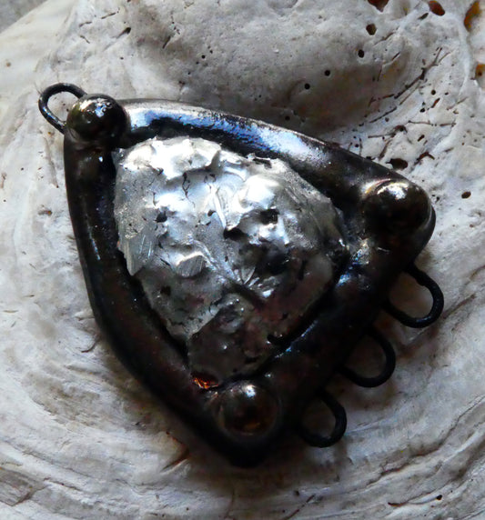 Ceramic Metallic Knobbly Arch Connector Pendant