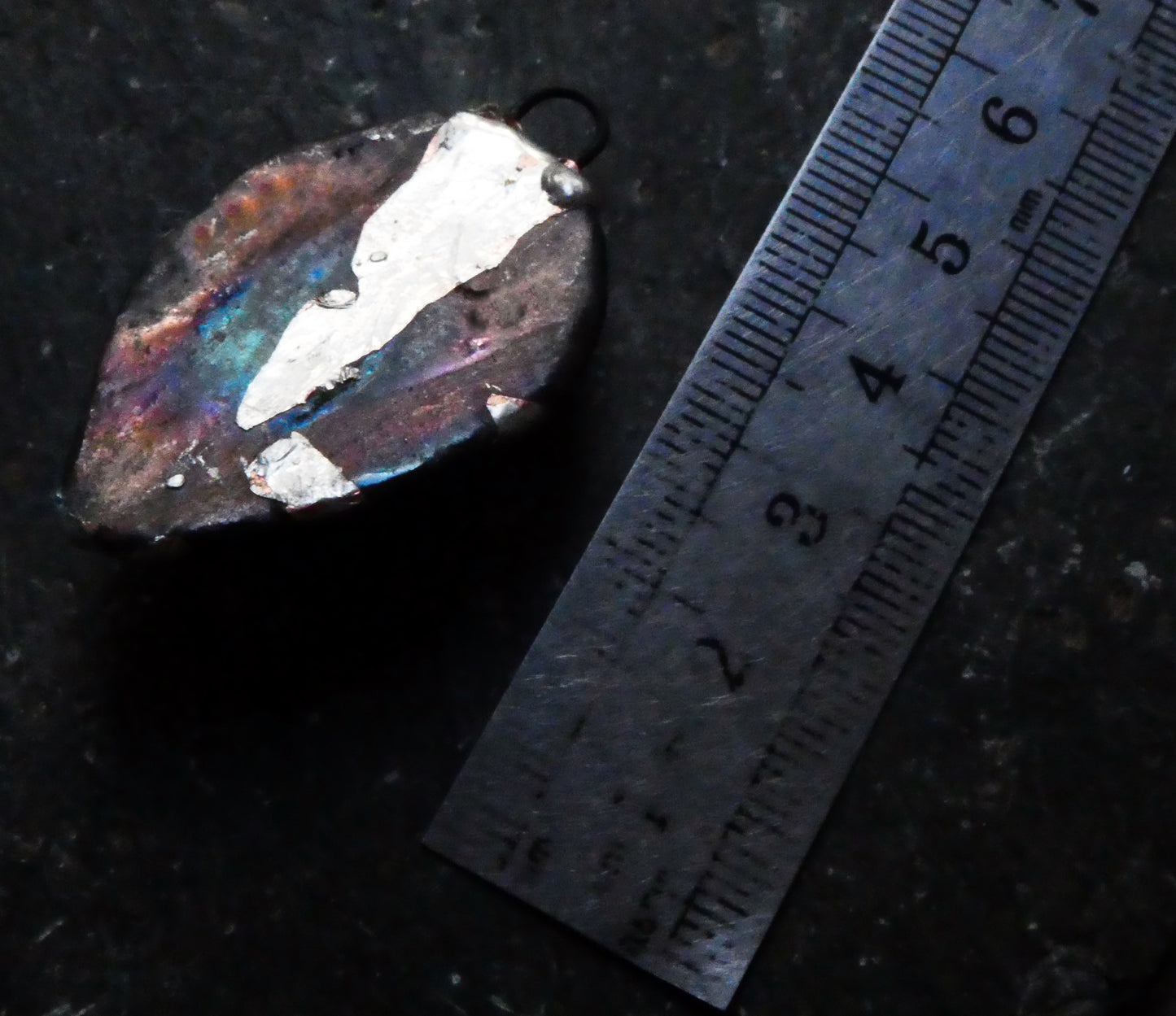 Ceramic Scorched Metal Head Pendant