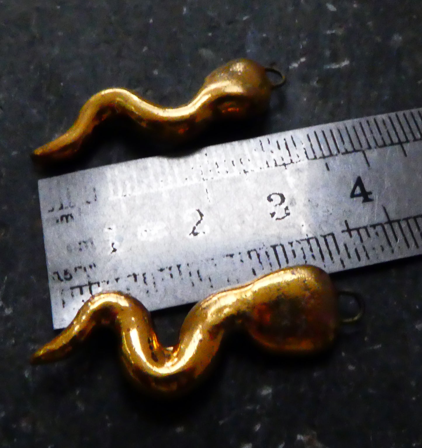 Ceramic Gold Lustre Squiggle Charms