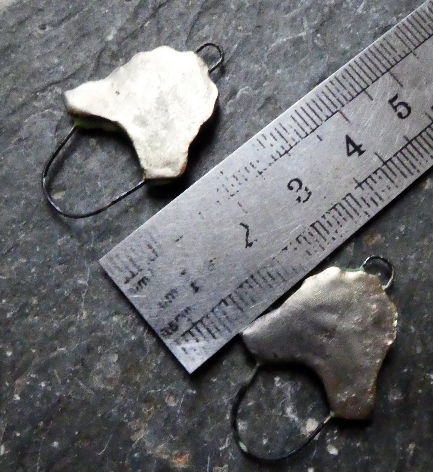 Ceramic Textured Earring Connectors -Honeydew