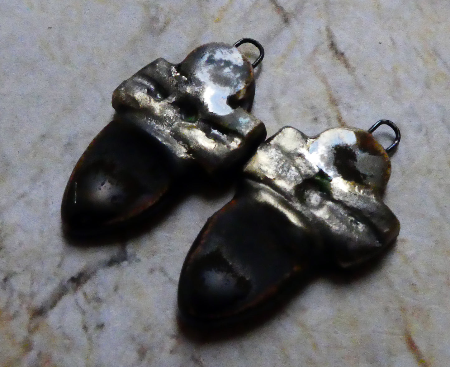 Ceramic Stack Earring Charms -Glossy Gold