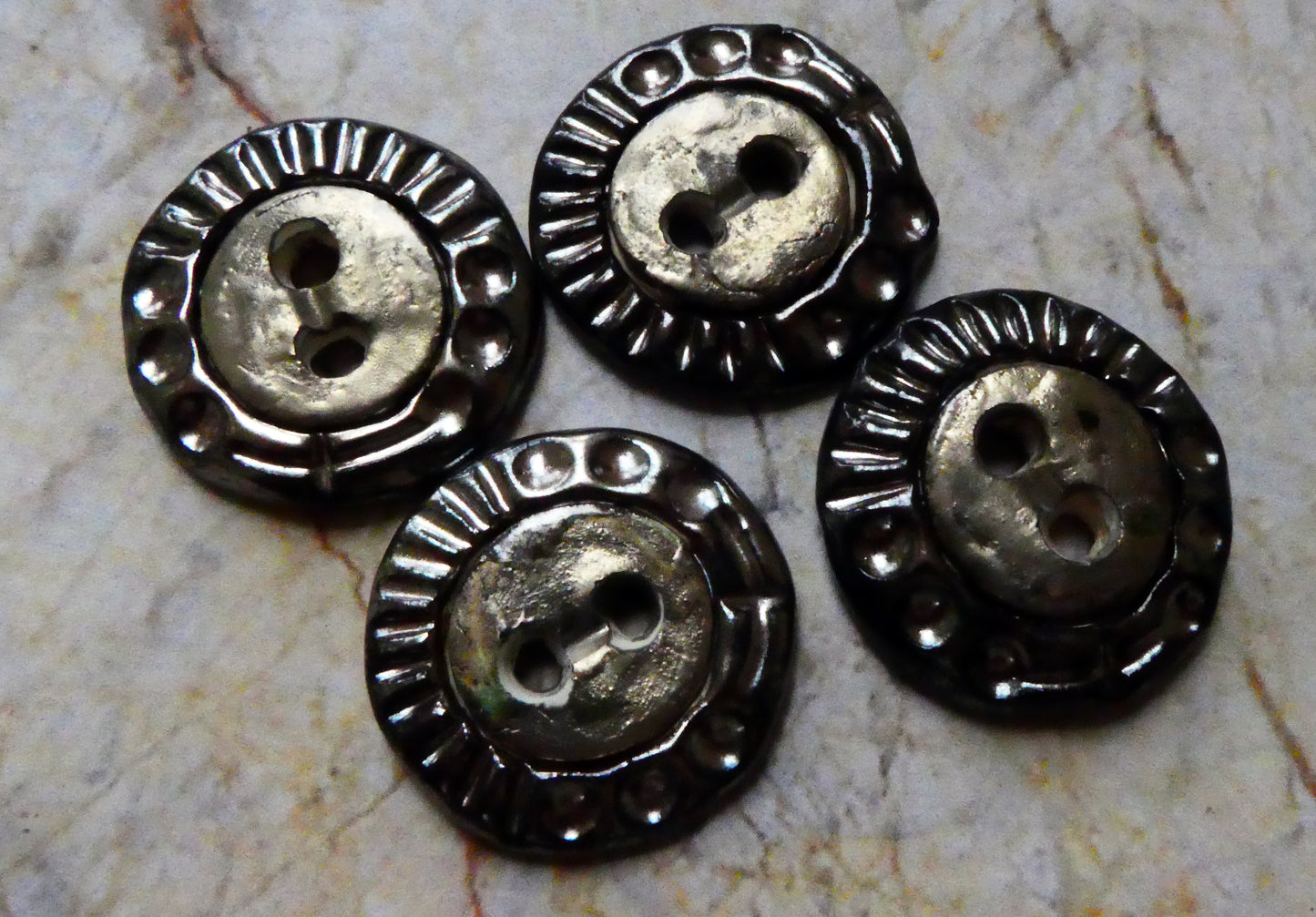 Ceramic Buttons -Textured Round - Gloria
