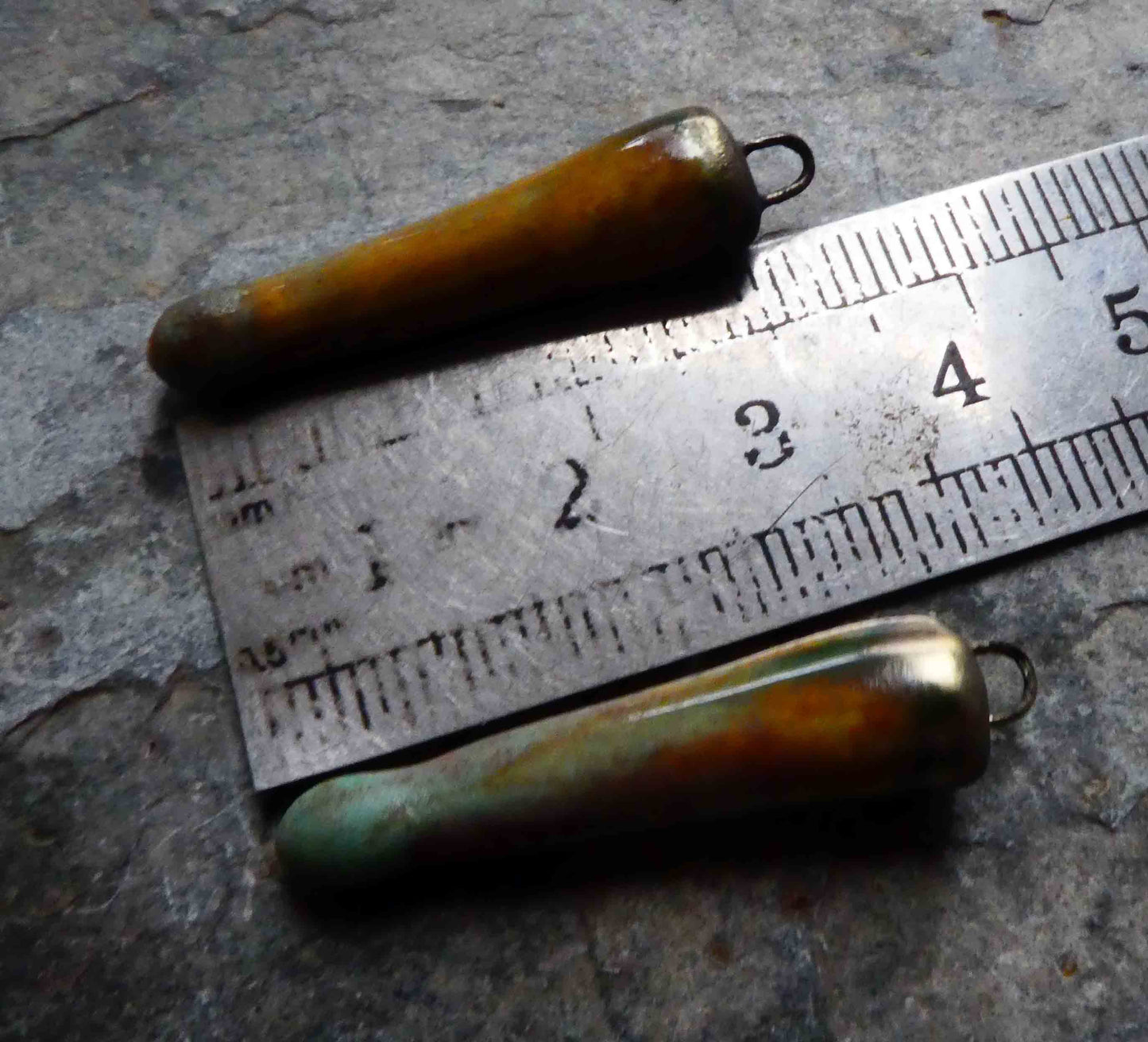 Ceramic Spikes Earring Charms -Old Copper