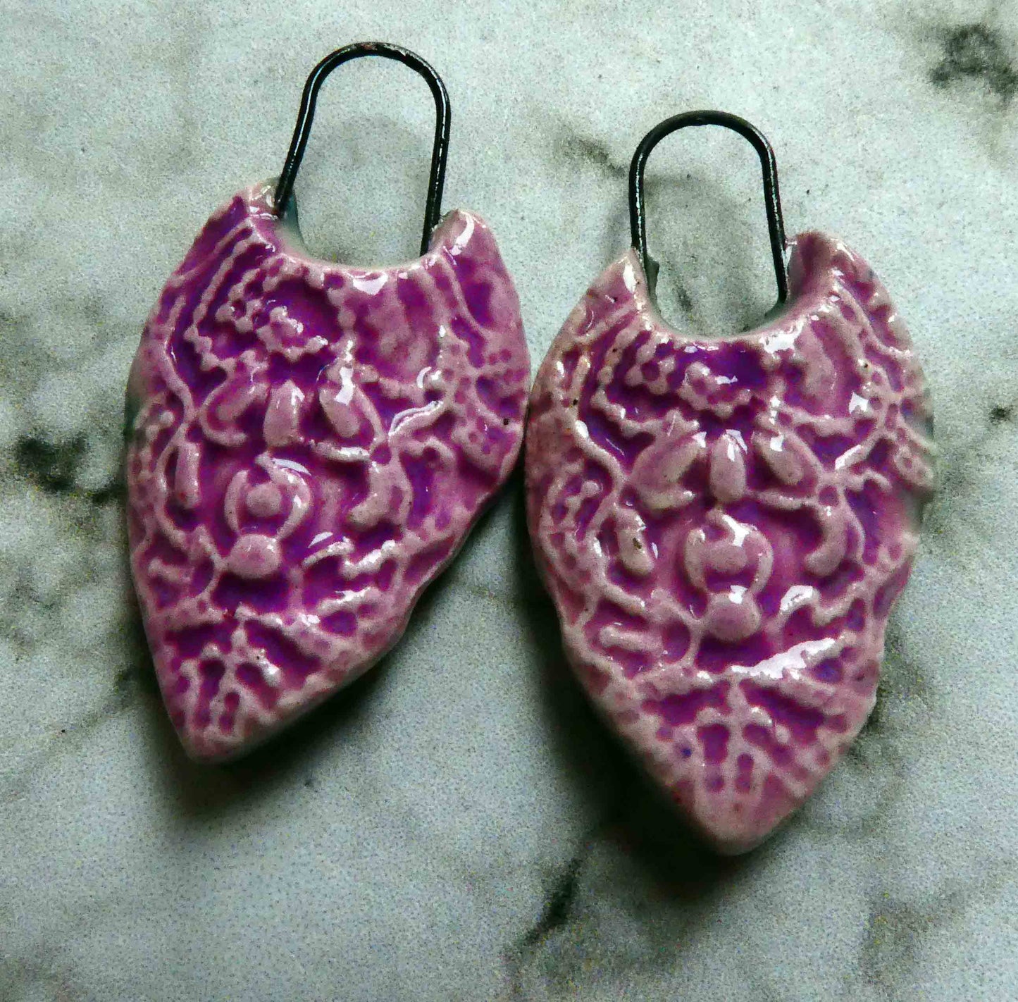 Ceramic Pointy Filligree Earring Charms - Grapel