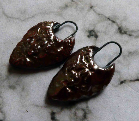 Ceramic Pointy Filligree Earring Charms -Baroque