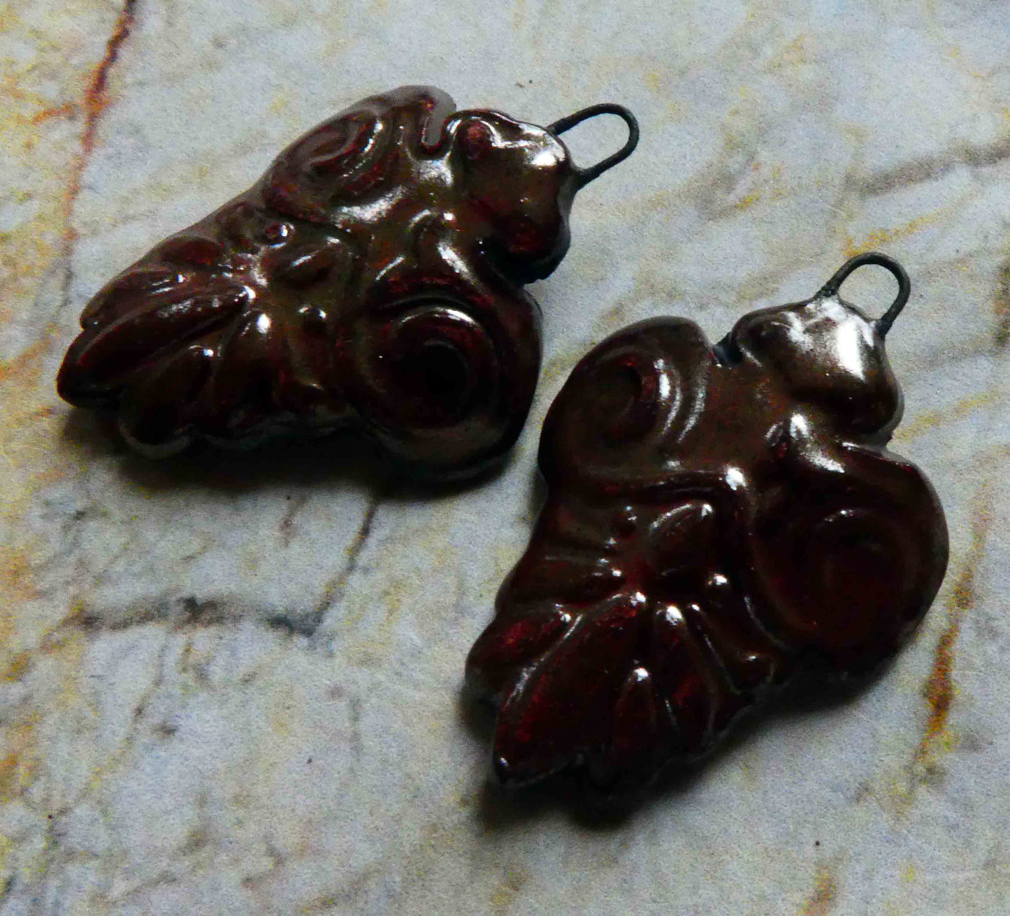 Ceramic Filligree Earring Charms - Baroque