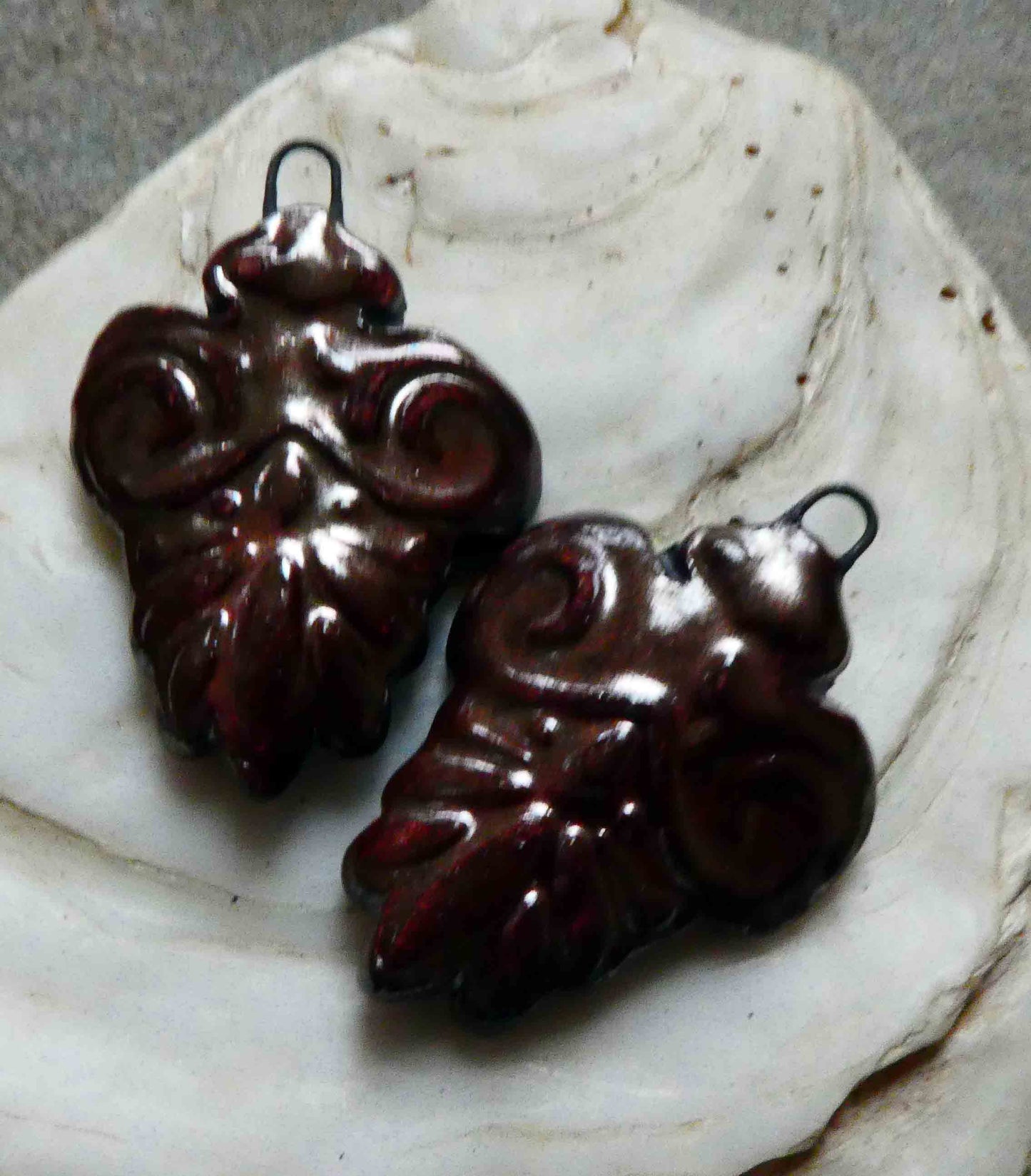 Ceramic Filligree Earring Charms - Baroque