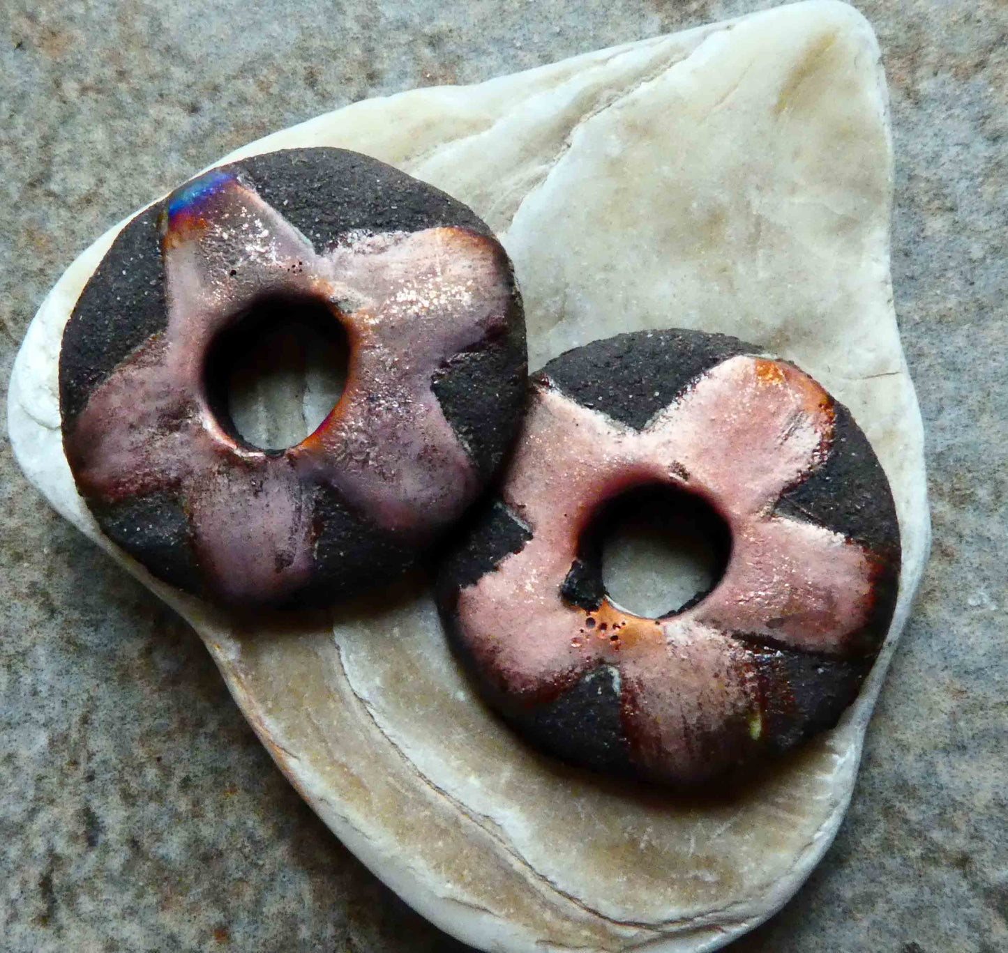 Ceramic Scorchy Disc Earring Charms #1