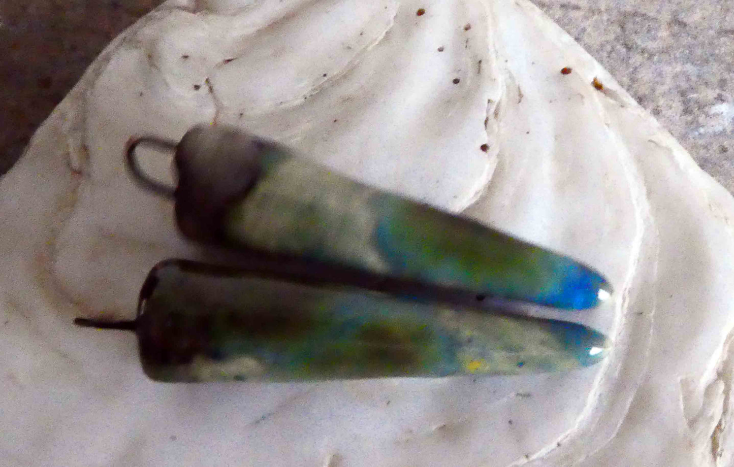 Ceramic Spikes Earring Charms -Pale Blue Azure