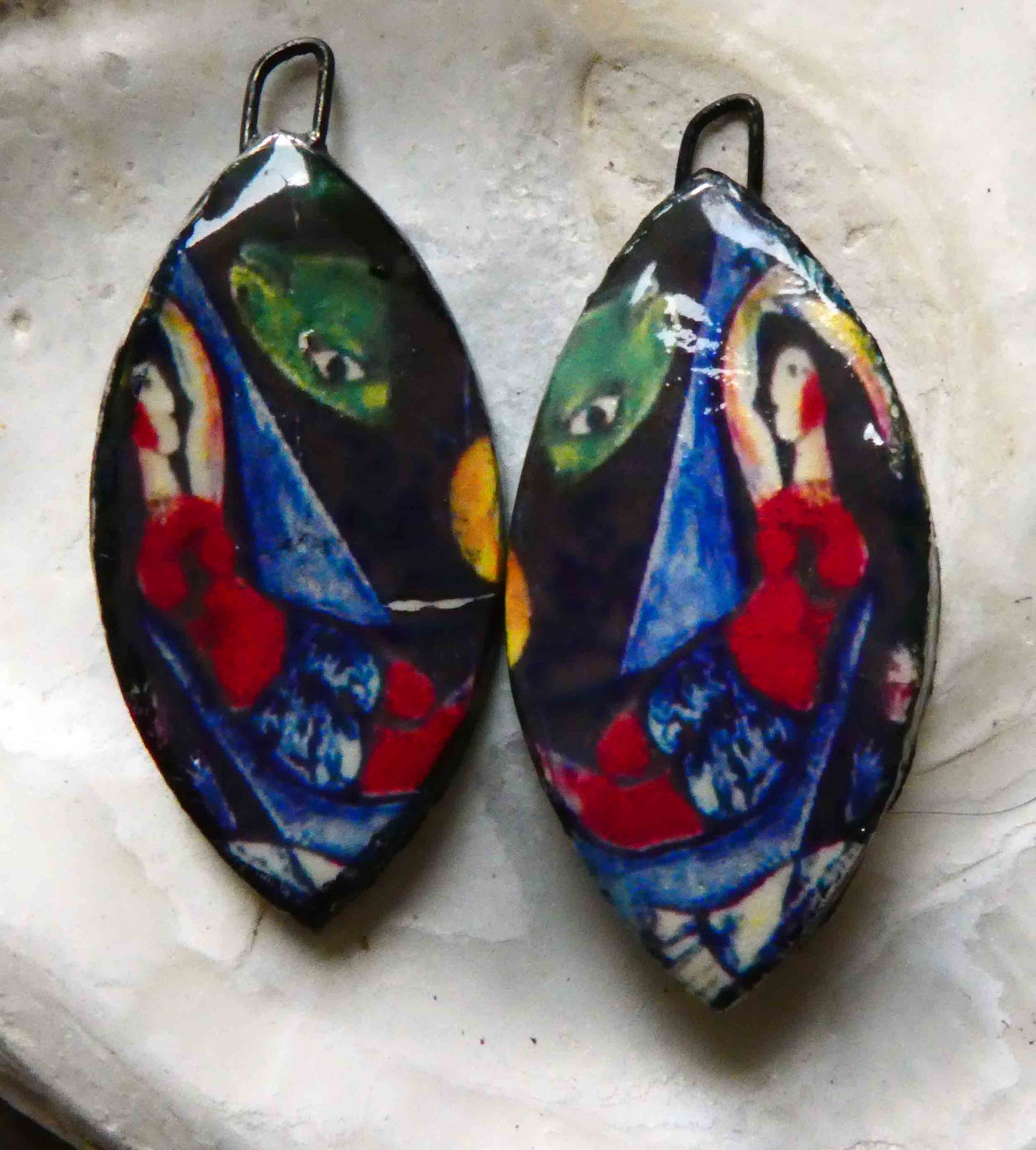 Ceramic Chagall Earring Drops #1