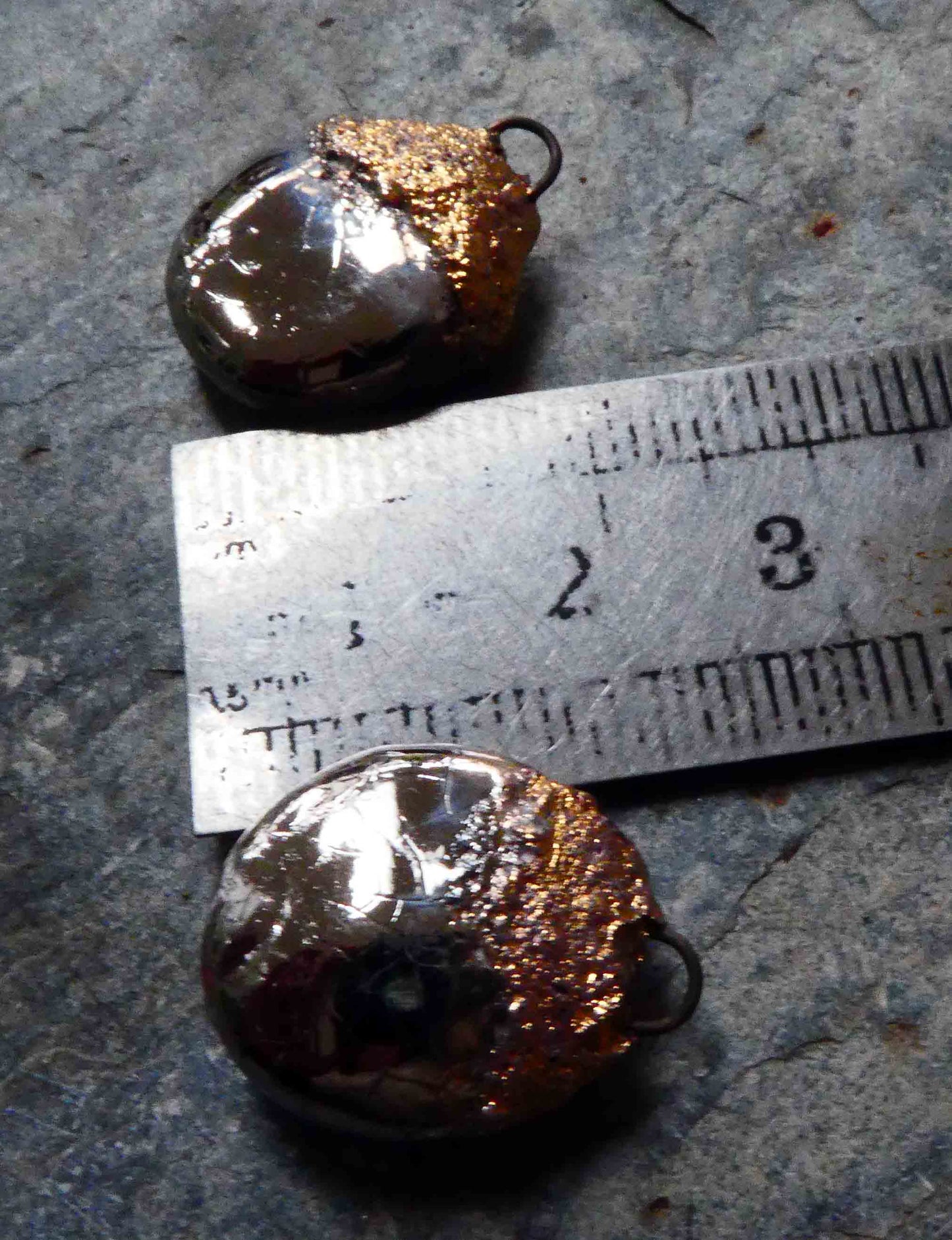 Ceramic Disc Drops Earring Charms -Platinum Lustre