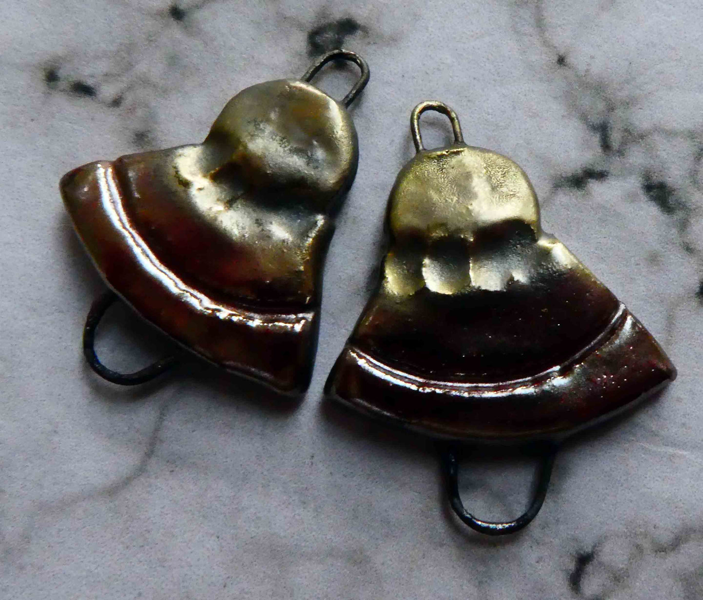 Ceramic Art Deco Inspired Earring Connectors -Baroque