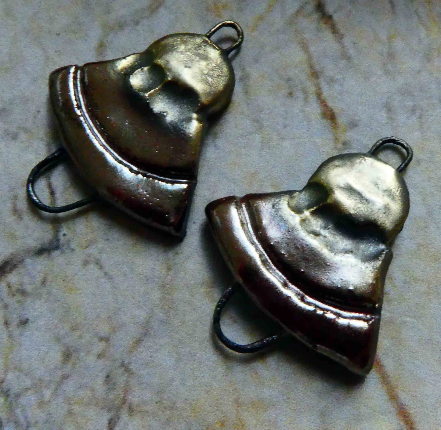 Ceramic Art Deco Inspired Earring Connectors -Baroque