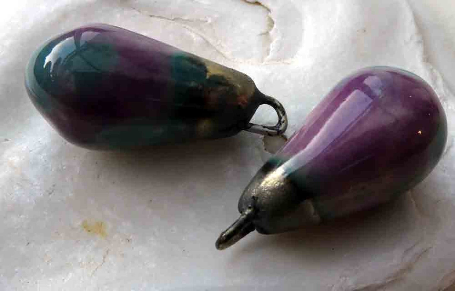 Ceramic Drops Earring Charms - Royal Amethyst