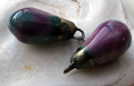 Ceramic Drops Earring Charms - Royal Amethyst