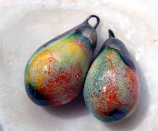 Ceramic Drops Earring Charms -Tiger Lily