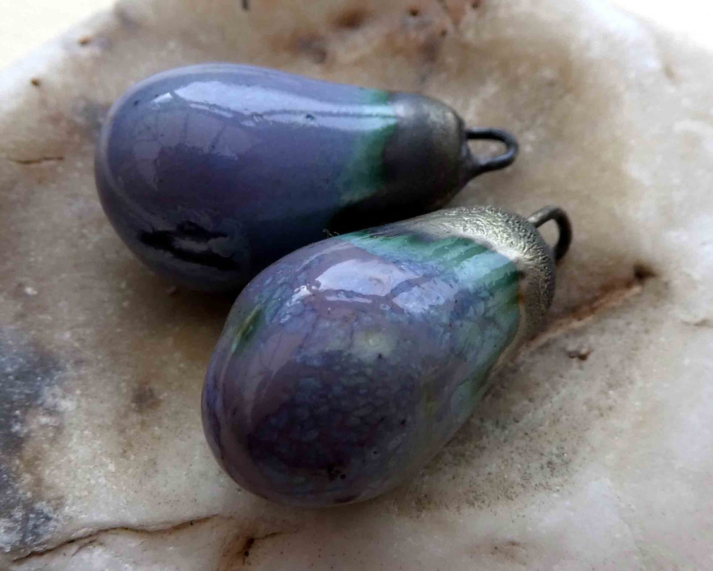 Ceramic Drops Earring Charms -Glacier Fire