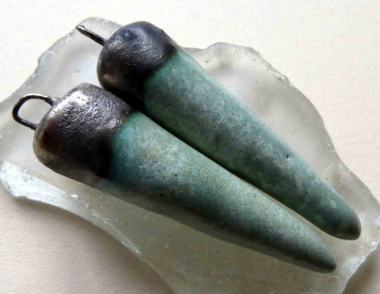 Ceramic Spikes Earring Charms - Mint