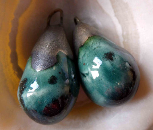 Ceramic Drops Earring Charms -Ocean Mist