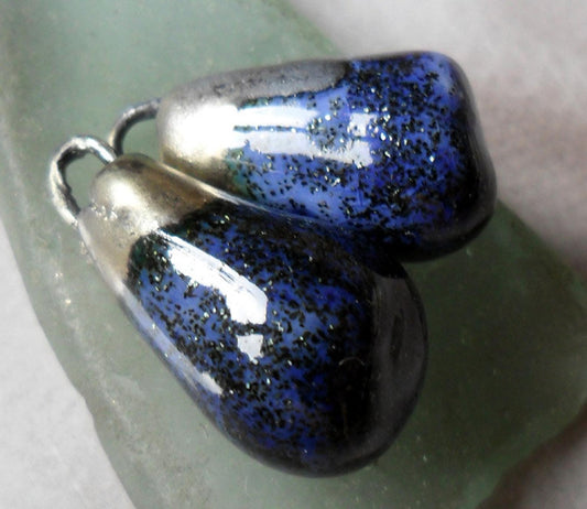 Ceramic Drops Earing Charms -Sapphire Shimmer