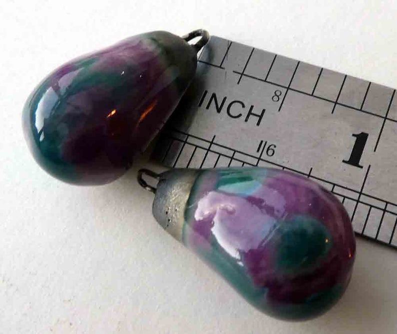 Ceramic Drops Earring Charms - Royal Amethyst