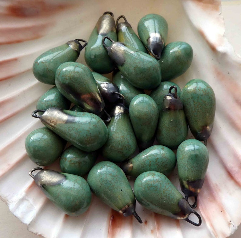 Ceramic Drops Earring Charms - Tidal Pool