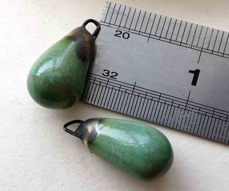 Ceramic Drops Earring Charms - Tidal Pool