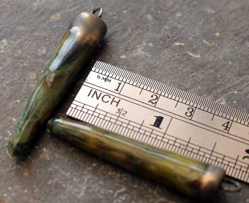 Ceramic Bronzy Spikes Earring Charms - Pagoda