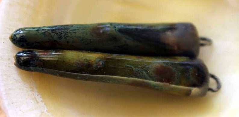 Ceramic Bronzy Spikes Earring Charms - Pagoda