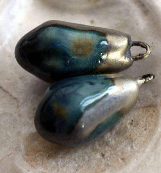 Ceramic Drops Earring Charms - Monsoon Seas