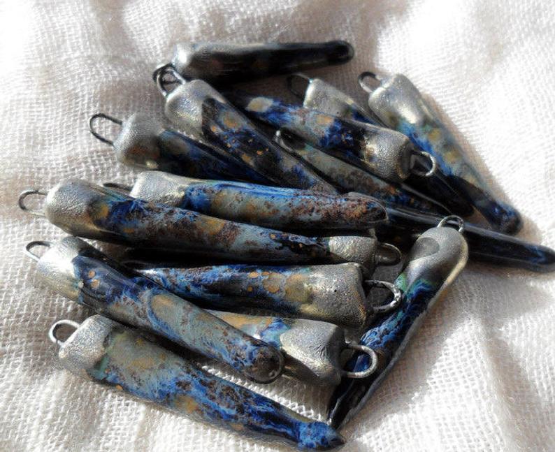 Ceramic Spikes Earring Charms - Eternal Galaxy
