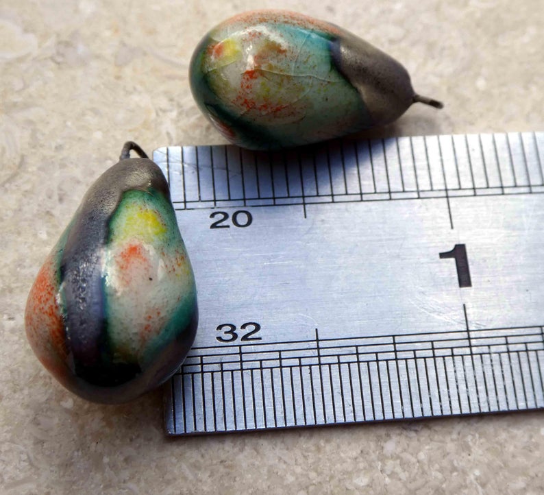 Ceramic Drops Earring Charms -Tiger Lily