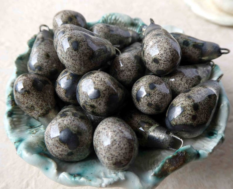 Ceramic Bronzy Drop Earring Charms-Varan