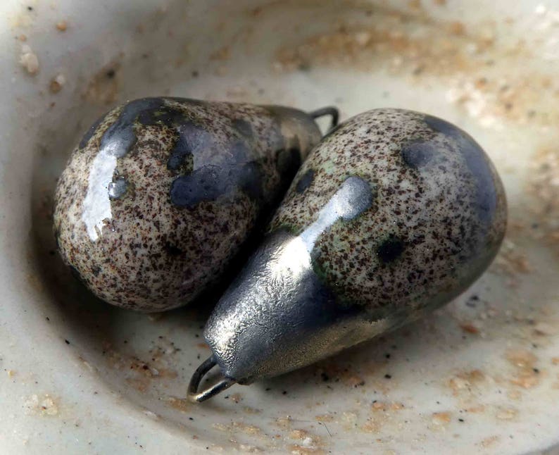 Ceramic Bronzy Drop Earring Charms-Varan