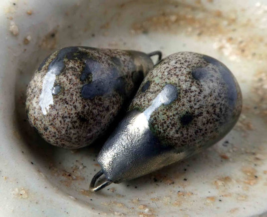 Ceramic Bronzy Drop Earring Charms-Varan