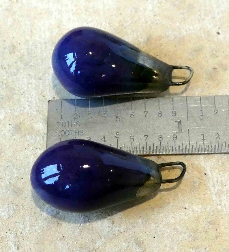 Ceramic Drops Earring Charms -Dark Purple