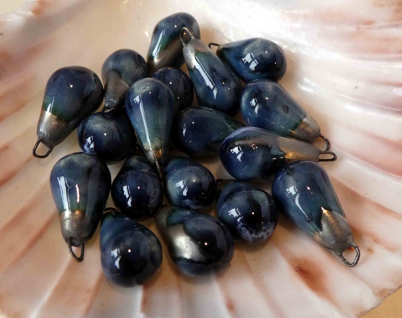 Ceramic Drops Earring Charms -Waterfall