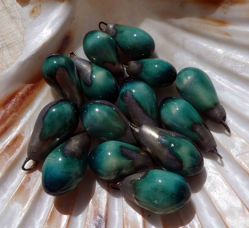 Ceramic Drops Earring Charms - Jurassic