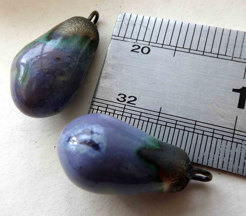 Ceramic Drops Earring Charms -Glacier Fire