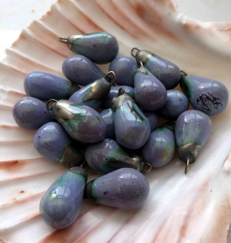 Ceramic Drops Earring Charms -Glacier Fire